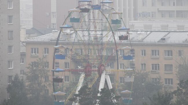 Смог, вызванный природными пожарами, в Чите