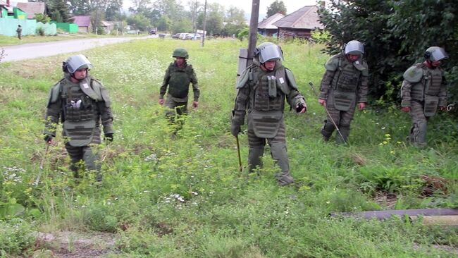 Военные саперы проверили территорию поселка рядом с горевшим складом в Ачинском районе