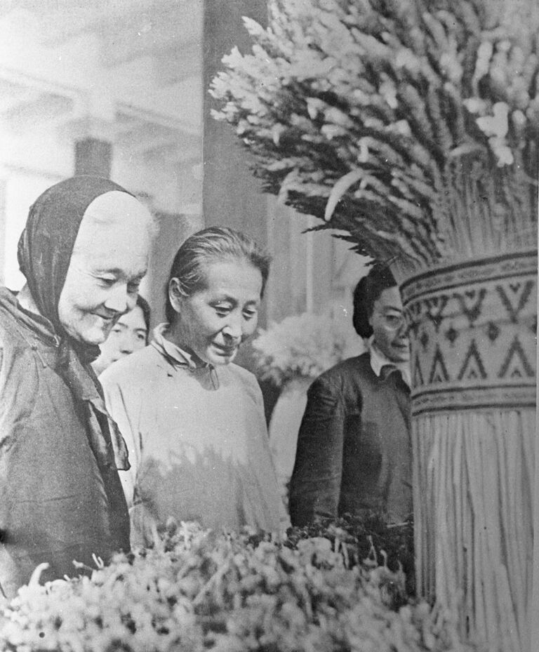 Китайские крестьяне на выставке достижений экономического и культурного строительства СССР