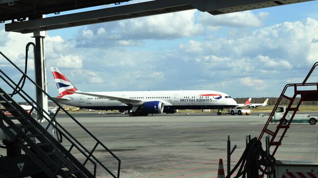 Самолет Boeing 787 авиакомпании British Airways в аэропорту Домодедово 