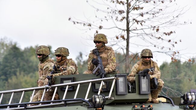 Украинские военные во время международных военных учений. Архивное фото