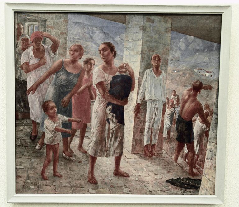 Репродукция картины Кузьмы Петрова-Водкина Землетрясение в Крыму.