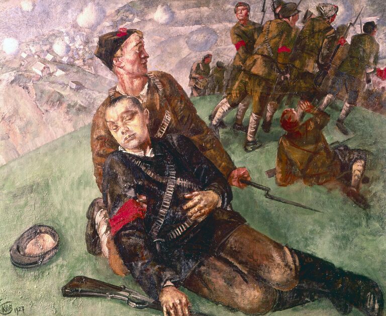 Картина Смерть комиссара художника Кузьмы Петрова-Водкина Картина Смерть комиссара художника Кузьмы Петрова-Водкина