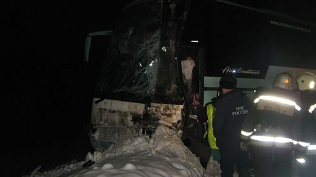 На месте ДТП с автобусом в Нижегородской области 