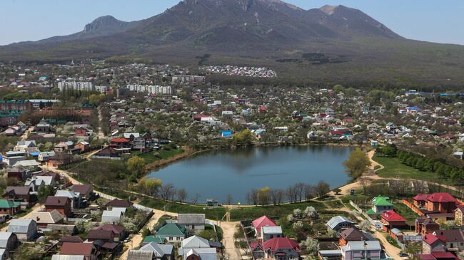 Вид на поселок Иноземцево в Карачаево-Черкесии