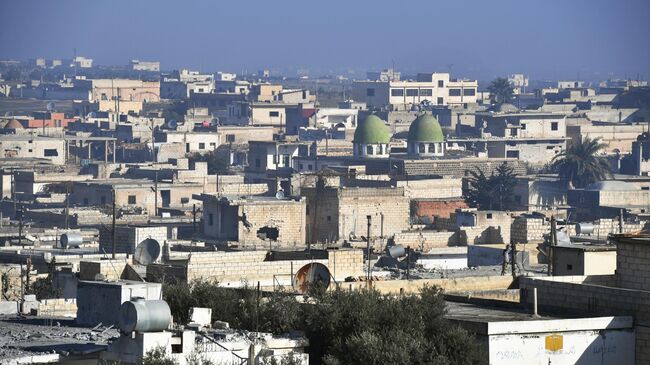 Освобожденный от боевиков город Джарджаназ в сирийской провинции Идлиб