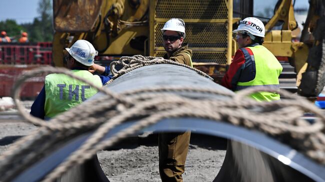 Строительство газопровода Северный поток-2 в Ленинградской области