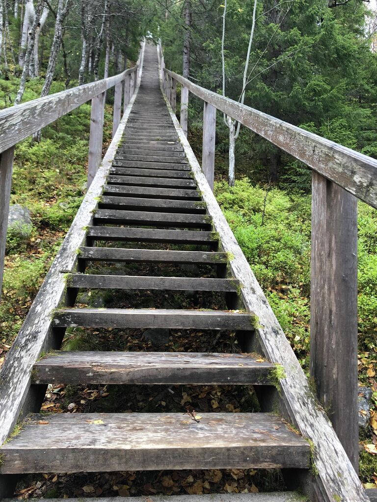 Лестница на северном склоне Секирной горы. Считается, что если подняться по ней вверх, буду прощены все грехи. Всего 295 ступенек.