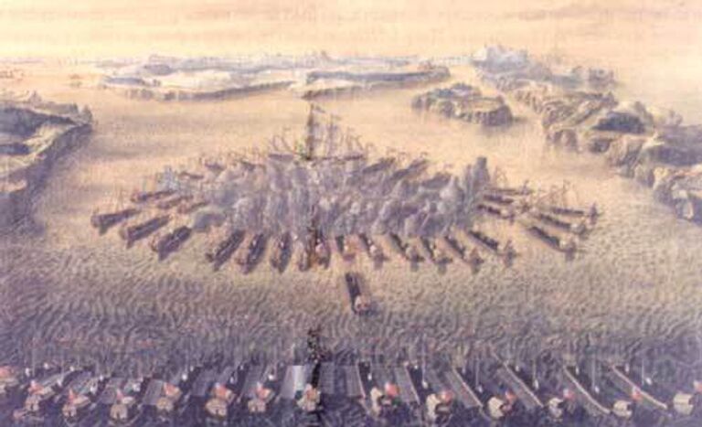 Гангутское сражение, гравюра Маврикия Бакуа Гангутское сражение, гравюра Маврикия Бакуа