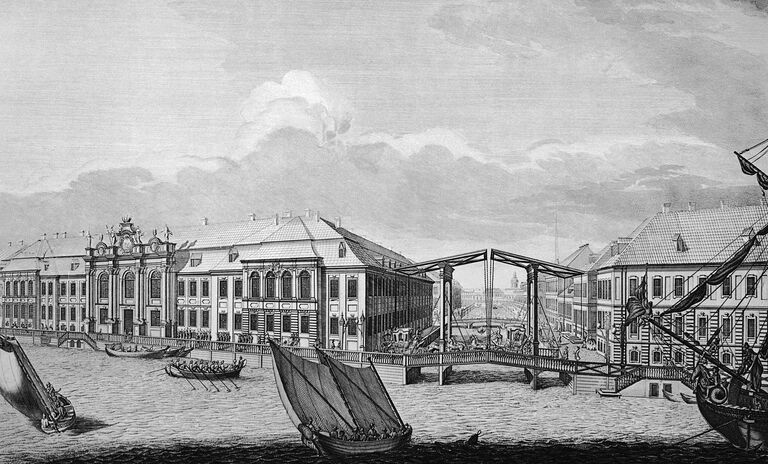 Петербург. Зимний дворец. Середина XVIII века. Неизвестный художник по рисунку М.И.Махаева