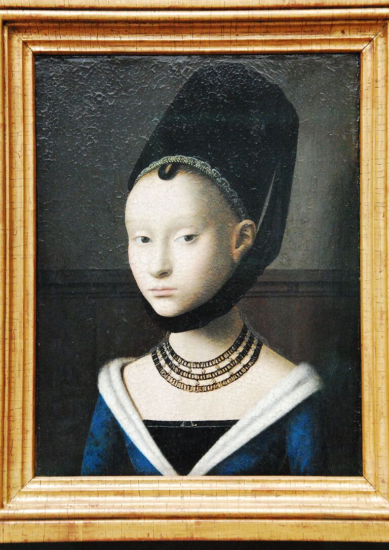 Петрус Кристус. Портрет молодой дамы. Около 1470 года. Находится в коллекции Берлинской картинной галереи.