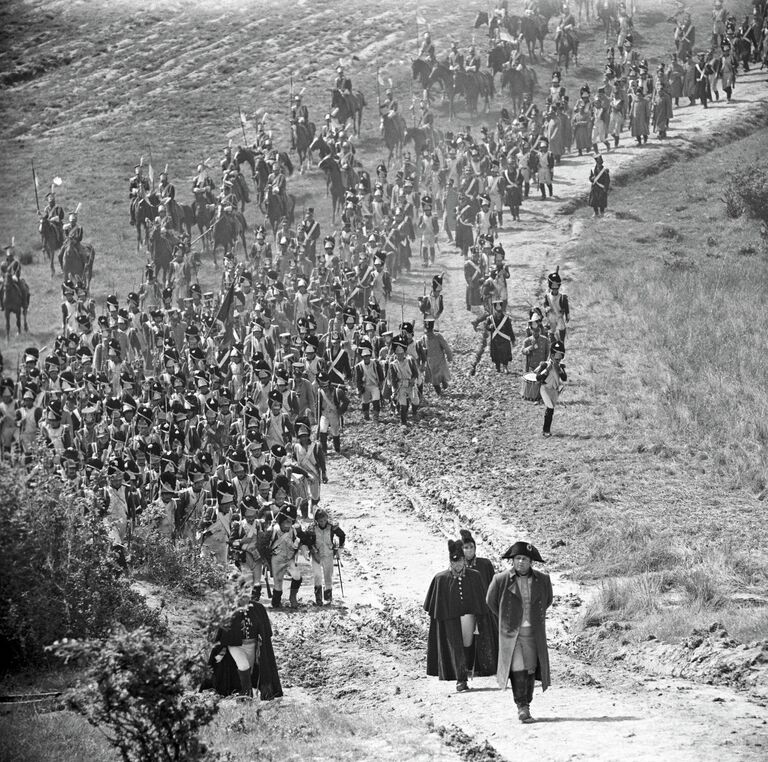 Съемки фильма Ватерлоо