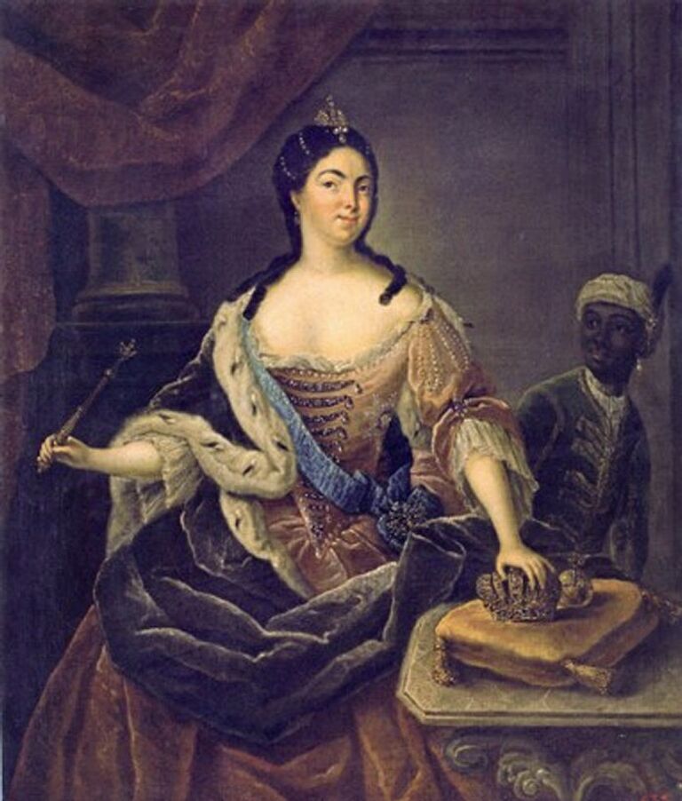 Портрет императрицы Екатерины I с арапчонком
