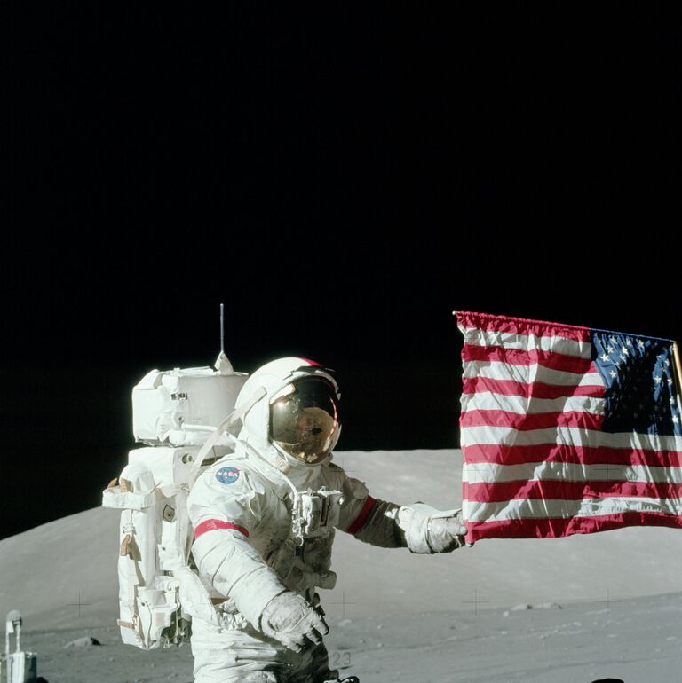 Флаг США на Луне. Программа Аполлон 17